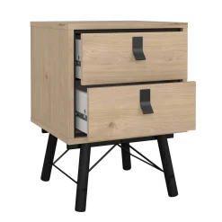 Comodino moderno rovere 43x40x59h cm - Jean
