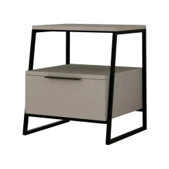 Comodino moderno tortora 45x40x50h cm - Alonso