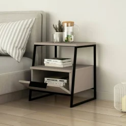 Comodino moderno tortora 45x40x50h cm - Alonso