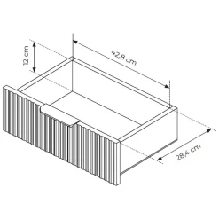 Comodino Nero 2 Cassetti un Ripiano 63x38x55h cm, Apertura Scorrevole - Baari
