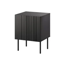 Comodino Nero Cassetti un Ripiano 59x42x44.5h cm, Un'anta - Russi