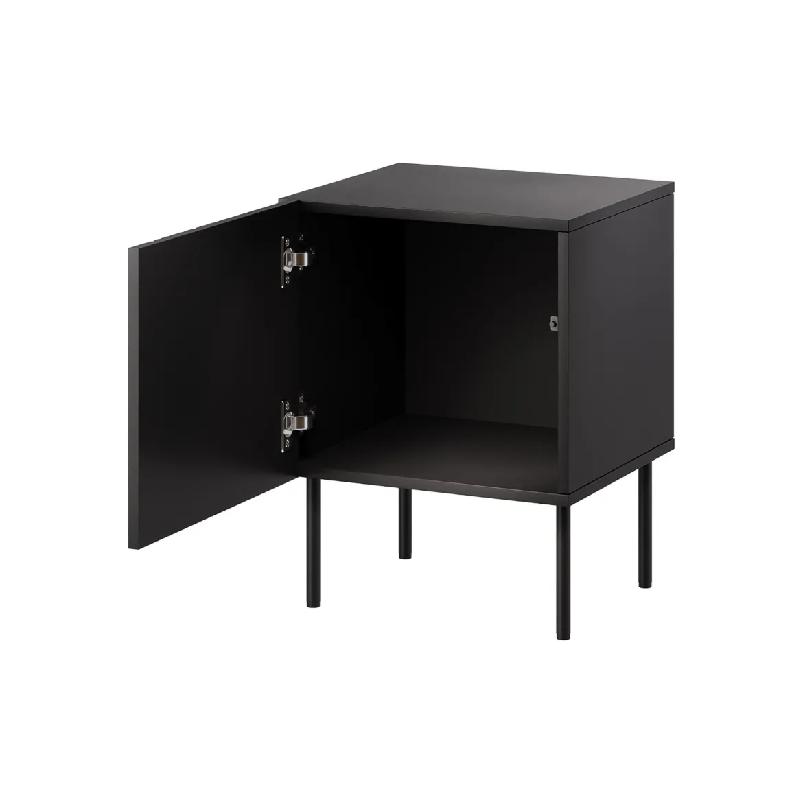 Comodino Nero Cassetti un Ripiano 59x42x44.5h cm, Un'anta - Russi
