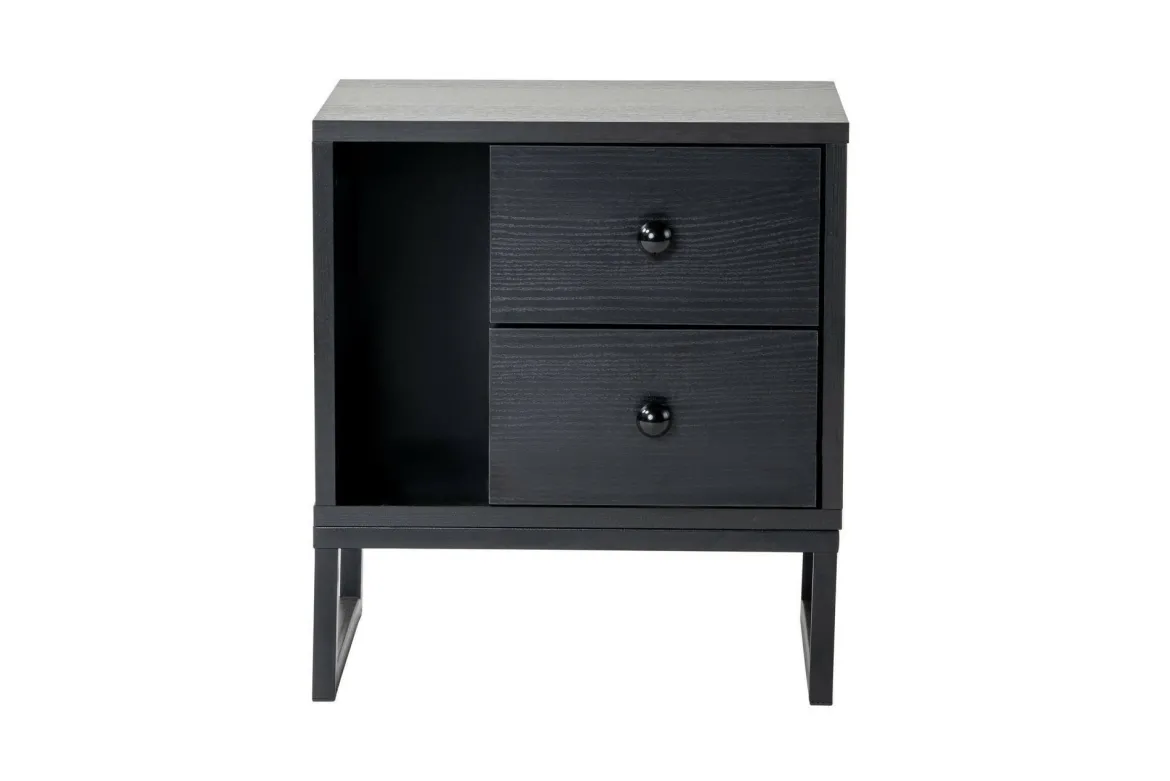 Comodino Rhiannon, 45x30 h50 cm, Nero