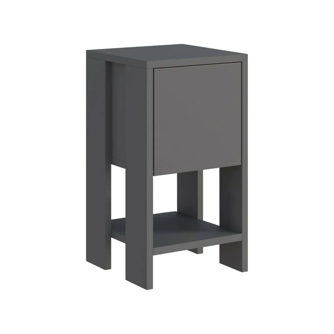 Comodino 2 ripiani antracite 30x30x55h cm - Filippa