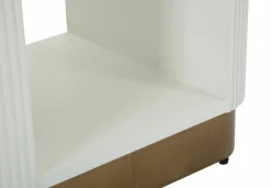Comodino 2 ripiani bianco e marrone 48x40x62h cm - Fagends