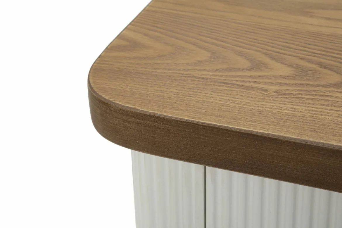 Comodino 2 ripiani bianco e marrone 48x40x62h cm - Fagends