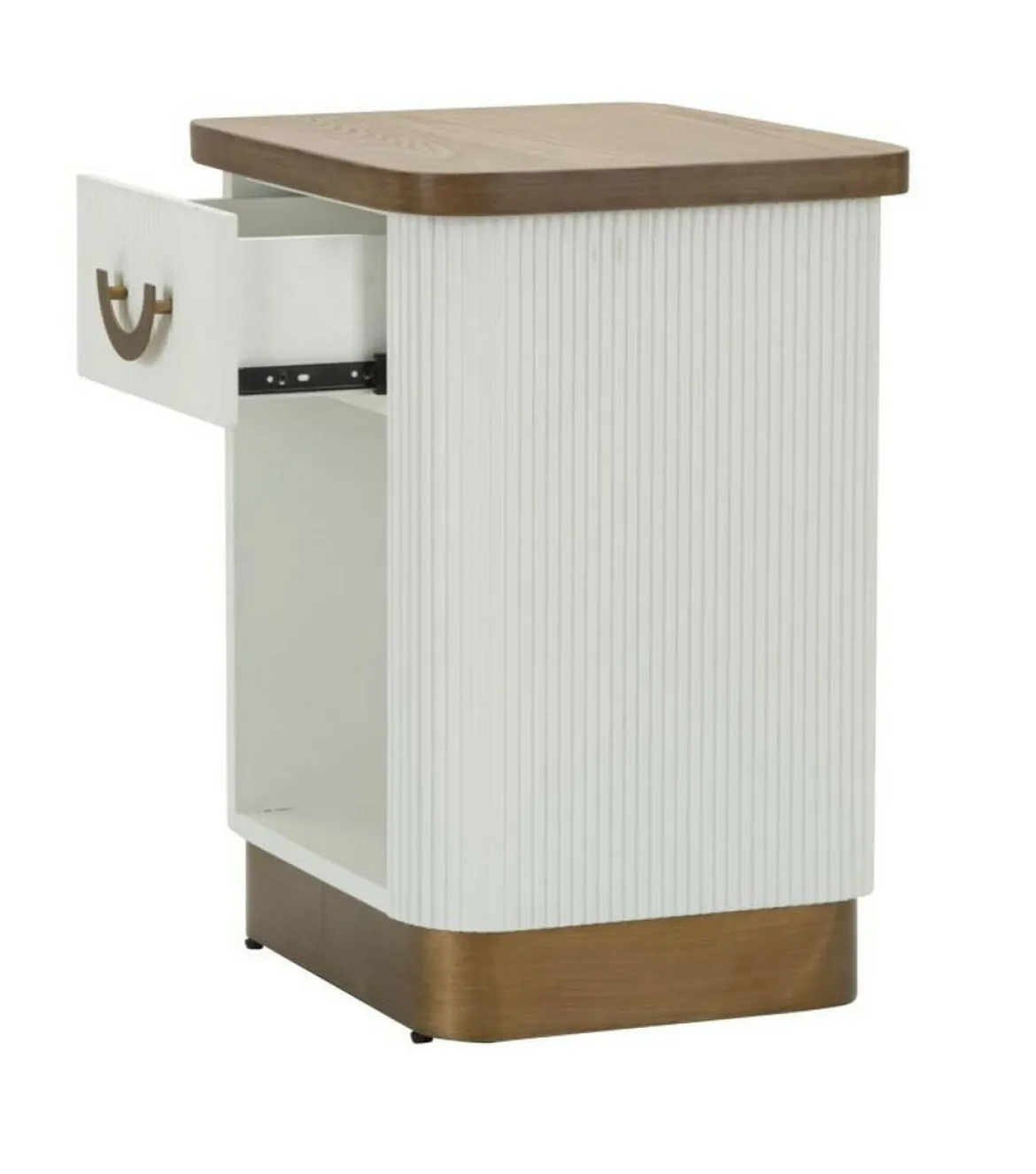 Comodino 2 ripiani bianco e marrone 48x40x62h cm - Fagends