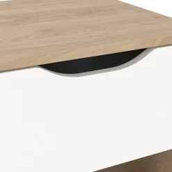 Comodino 2 ripiani rovere e bianco 40x39x47h cm - Zuglio