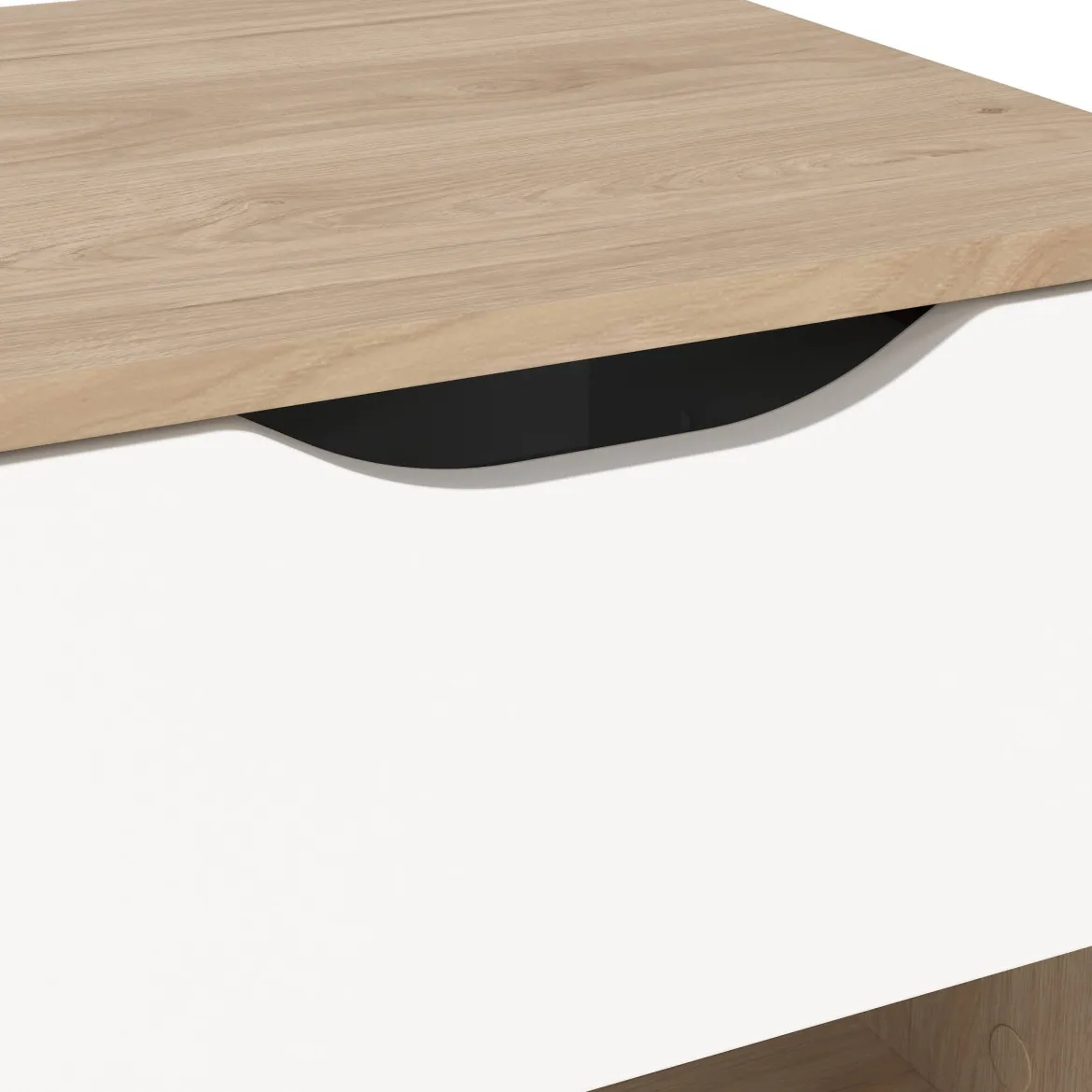 Comodino 2 ripiani rovere e bianco 40x39x47h cm - Zuglio