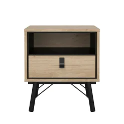 Comodino 2 ripiani rovere 53x40x59h cm - Chito