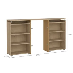 Comodino 7 ripiani rovere 144x26x79h cm - Arnaboldi