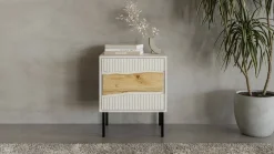 Comodino 1 ripiano beige 50x40x61h cm - Set di 2 comodini Ussana
