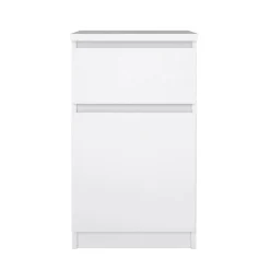 Comodino 1 ripiano bianco lucido 40x40x70h cm - Delfini