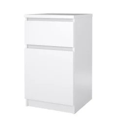 Comodino 1 ripiano bianco lucido 40x40x70h cm - Delfini