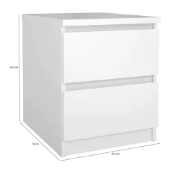 Comodino 1 ripiano bianco lucido 50x40x49h cm - Daiki