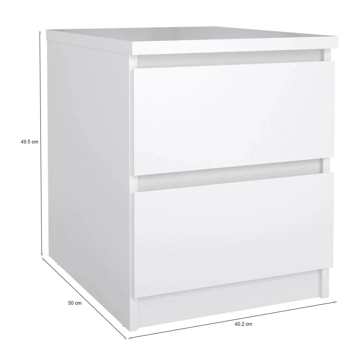 Comodino 1 ripiano bianco lucido 50x40x49h cm - Daiki