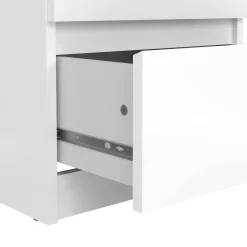 Comodino 1 ripiano bianco lucido 50x40x49h cm - Daiki