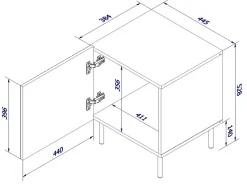 Comodino 1 ripiano bianco 62x40x49h cm - Almera