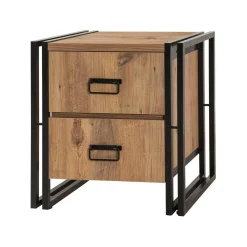 Comodino 1 ripiano quercia e nero 52x40x55h cm - Pantaleon