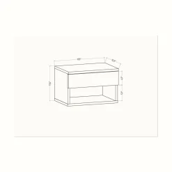 Comodino sospeso antracite 44x29x31h cm - Serpente