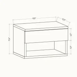 Comodino sospeso bianco 44x29x31h cm - Serpente