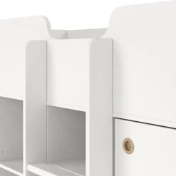 Composizione Camera da Letto Bianco Dimensione Materasso 90x200 cm Scrivania Estraibile 203x104x111h cm, un Letto - Lamedani