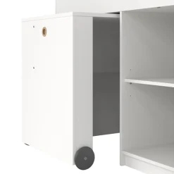 Composizione Camera da Letto Bianco Dimensione Materasso 90x200 cm Scrivania Estraibile 203x104x111h cm, un Letto - Lamedani