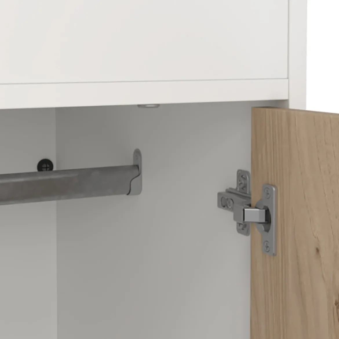 Composizione Camera da Letto Bianco Reversibile per Cameretta 90x54x79h cm, Misure Elementi Scrivania: 90x54h79, Libreria: 52x25h180 cm - Gaggi
