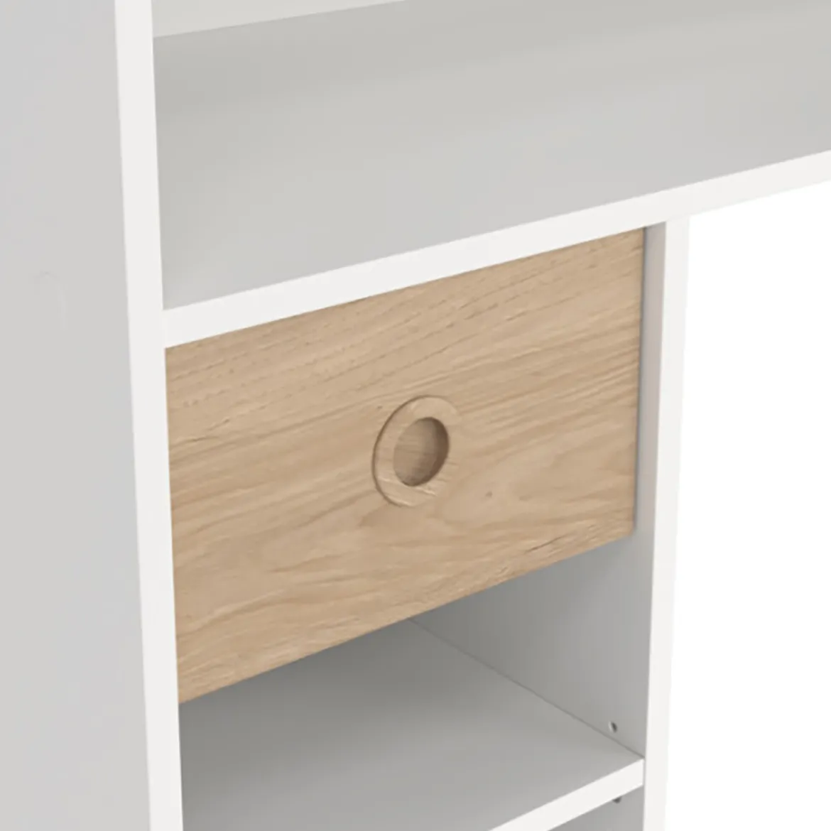 Composizione Camera da Letto Bianco Reversibile per Cameretta 90x54x79h cm, Misure Elementi Scrivania: 90x54h79, Libreria: 52x25h180 cm - Gaggi