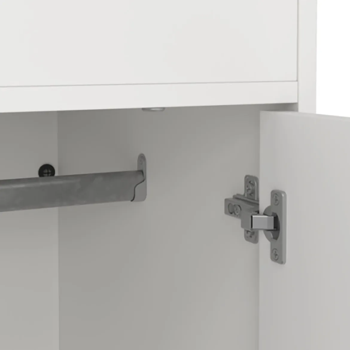 Composizione Camera da Letto Bianco un Cassetto Dimensione Materasso 90x200 cm 203x104x150h cm, Compatto Multiuso - Laliso