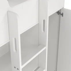 Composizione Camera da Letto Bianco un Cassetto Dimensione Materasso 90x200 cm 203x104x150h cm, Compatto Multiuso - Laliso