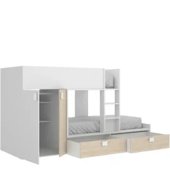 Composizione camera da letto Agle, 244x112h150 cm, Bianco e Antracite