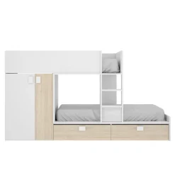 Composizione camera da letto Agle, 244x112h150 cm, Bianco e Antracite