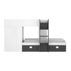 Composizione camera da letto Araba, 271x111h150 cm, Bianco e Blu