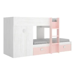 Composizione camera da letto Araba, 271x111h150 cm, Bianco e Rovere