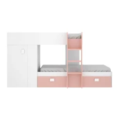 Composizione camera da letto Araba, 271x111h150 cm, Bianco e Rovere