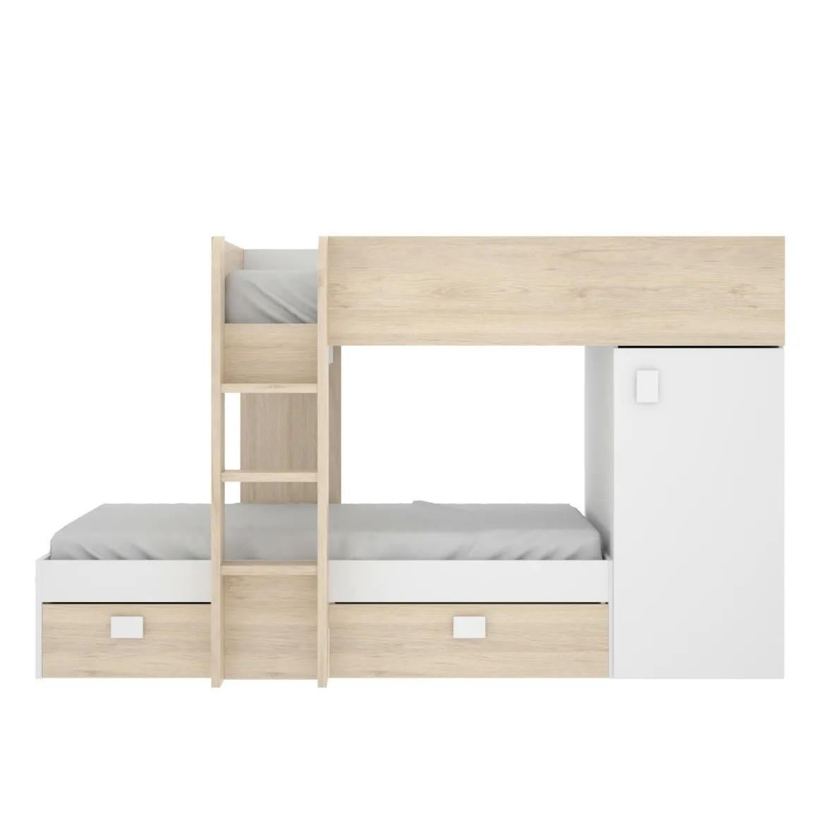 Composizione camera da letto Pax, 255x112h150 cm, Bianco e Rovere