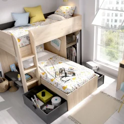 Composizione camera da letto Pax, 255x112h150 cm, Rovere e Antracite
