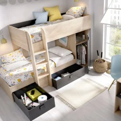 Composizione camera da letto Pax, 255x112h150 cm, Rovere e Antracite