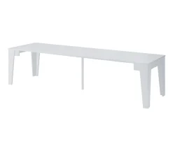 Consolle Allungabile Bianco 12 Posti Allungabile 305.6x90x75.2h cm, Meccanismo Estensione Allunghe Centrali - Gizio