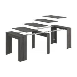 Consolle allungabile Diluna, 51/237x90h78 cm, Grigio Cenere