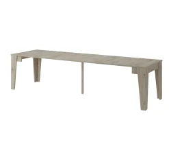 Consolle Allungabile Marrone Rovere Nodi Allungabile 12 Posti 305.6x90x75.2h cm, Meccanismo Estensione Allunghe Centrali - Gizio