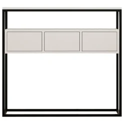 Consolle Bianco Nero un Ripiano un Vano 100x29x90h cm, Colore Struttura Nero - Pianfei