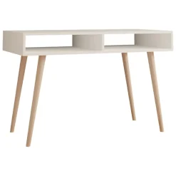 Consolle Bianco Rovere Marrone 2 Vani Colore Struttura Marrone 120x60x75h cm, Colore Ripiano Bianco - Busachi