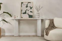 Consolle Bianco un Ripiano Peso Supportato 25 kg 150x35x75h cm, Colore Ripiano Bianco - Cercino