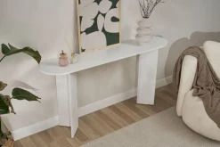 Consolle Bianco un Ripiano Peso Supportato 25 kg 150x35x75h cm, Colore Ripiano Bianco - Cercino