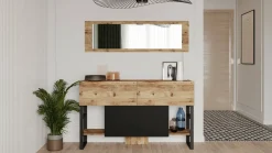 Consolle con specchio 139x43x83h cm quercia - Alleghe