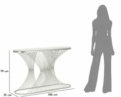 Consolle design in metallo 120x35x79h cm argento - Branduzzo
