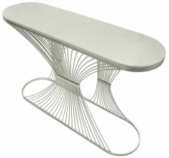 Consolle design in metallo 120x35x79h cm argento - Branduzzo