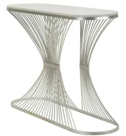 Consolle design in metallo 120x35x79h cm argento - Branduzzo